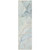 8' Runner Beige and Blue Abstract Washable Non Skid Indoor Outdoor Runner Rug