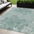 5' X 8' Sage Fern Green And Ivory Floral Washable Indoor Outdoor Area Rug