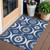 3' X 5' Navy Blue And Ivory Medallion Washable Indoor Outdoor Area Rug - Navy Blue, Ivory