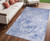 5' X 8' Blue Abstract Washable Non Skid Indoor Outdoor Area Rug - 608219144708