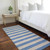8' Runner Tan Striped Washable Non Skid Indoor Outdoor Runner Rug