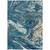 5' X 8' Navy Blue Gold And Ivory Abstract Washable Indoor Outdoor Area Rug