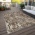3' X 5' Brown Beige And Gray Abstract Washable Indoor Outdoor Area Rug - 606114947905