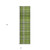 2' X 8' Green Black and Gray Plaid Washable Non Skid Indoor Outdoor Area Rug