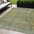 5' X 8' Green And Ivory Abstract Washable Indoor Outdoor Area Rug - Green, Ivory