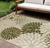 8' X 11' Ivory And Green Floral Indoor Outdoor Area Rug