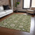 5' X 8' Olive Green Brown And Ivory Moroccan Washable Indoor Outdoor Area Rug