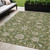 5' X 8' Olive Green Brown And Ivory Moroccan Washable Indoor Outdoor Area Rug
