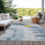 3' X 5' Denim Blue And Sky Blue Abstract Washable Indoor Outdoor Area Rug Transitional Style - Denim Blue, Sky Blue Color