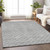 5' X 8' Gray And Ivory Geometric Washable Indoor Outdoor Area Rug Transitional Style - Gray, Ivory Color