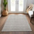 3' X 5' Beige And Ivory Chevron Washable Indoor Outdoor Area Rug