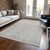 3' X 5' Beige And Ivory Chevron Washable Indoor Outdoor Area Rug