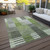 3' X 5' Green And Olive Green Striped Washable Indoor Outdoor Area Rug