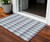 3' X 5' Purple Aqua And Beige Plaid Washable Indoor Outdoor Area Rug
