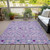 3' X 5' Lavender Ivory And Blue Geometric Washable Indoor Outdoor Area Rug