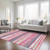 3' X 5' Pink Gray And Green Striped Washable Indoor Outdoor Area Rug