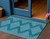 3' X 5' Teal Blue And Ivory Geometric Washable Indoor Outdoor Area Rug Transitional Style - Teal Blue, Ivory Color