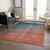 3' X 5' Gray and Red Orange Ombre Washable Non Skid Indoor Outdoor Area Rug