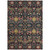 5' X 8' Black Red And Gold Floral Washable Indoor Outdoor Area Rug