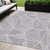 5' X 8' Purple Lilac And Silver Geometric Washable Indoor Outdoor Area Rug