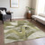 3' X 5' Olive Green Abstract Washable Non Skid Indoor Outdoor Area Rug - 608219334406