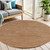4' Rust And Beige Round Abstract Indoor Outdoor Area Rug
