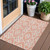 3' X 5' Salmon And Ivory Trellis Washable Indoor Outdoor Area Rug