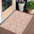 3' X 5' Salmon And Ivory Trellis Washable Indoor Outdoor Area Rug