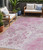 5' X 8' Pink And Ivory Abstract Washable Indoor Outdoor Area Rug - Pink, Ivory