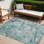 5' X 8' Gray and Ivory Abstract Washable Non Skid Indoor Outdoor Area Rug Transitional Style - Gray, Ivory Color