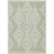 3' X 5' Artichoke Green And Ivory Geometric Washable Indoor Outdoor Area Rug