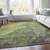 3' X 5' Green And Charcoal Abstract Washable Indoor Outdoor Area Rug