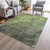 3' X 5' Green And Charcoal Abstract Washable Indoor Outdoor Area Rug