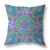 26" x 26" Blue and Green Blown Seam Paisley Indoor Outdoor Throw Pillow