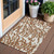 3' X 5' Brown Beige And Ivory Animal Print Washable Indoor Outdoor Area Rug