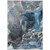 3' X 5' Ivory Blue and Gray Abstract Washable Non Skid Indoor Outdoor Area Rug
