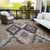 5' X 8' Taupe And Charcoal Aztec Washable Indoor Outdoor Area Rug