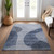 5' X 8' Denim Blue And Sky Blue Abstract Washable Indoor Outdoor Area Rug Transitional Style - Denim Blue, Sky Blue Color