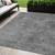 5' X 8' Gray And Smoky Black Abstract Washable Indoor Outdoor Area Rug