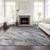 3' X 5' Gray Silver And Charcoal Abstract Washable Indoor Outdoor Area Rug Transitional Style - Gray, Silver, Charcoal Color