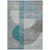 5' X 8' Teal Blue And Gray Geometric Washable Indoor Outdoor Area Rug - Teal Blue, Gray