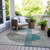 5' X 8' Teal Blue And Gray Geometric Washable Indoor Outdoor Area Rug - Teal Blue, Gray