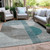 5' X 8' Teal Blue And Gray Geometric Washable Indoor Outdoor Area Rug - Teal Blue, Gray