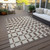 5' X 8' Brown And Beige Geometric Washable Indoor Outdoor Area Rug Transitional Style - Brown, Beige Color