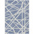 3' X 5' Denim Blue And Ivory Geometric Washable Indoor Outdoor Area Rug Transitional Style - Denim Blue, Ivory Color