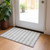 2' X 3' Gray and Ivory Striped Washable Non Skid Indoor Outdoor Area Rug