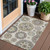 3' X 5' Beige Taupe And Brown Floral Medallion Washable Indoor Outdoor Area Rug