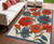 4' X 6' Ivory Blue Orange And Green Floral Indoor Outdoor Area Rug