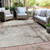 5' X 8' Taupe And Ivory Striped Washable Indoor Outdoor Area Rug - Taupe, Ivory