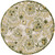 5' Ivory Green Dark Green And Yellow Round Floral Indoor Outdoor Area Rug